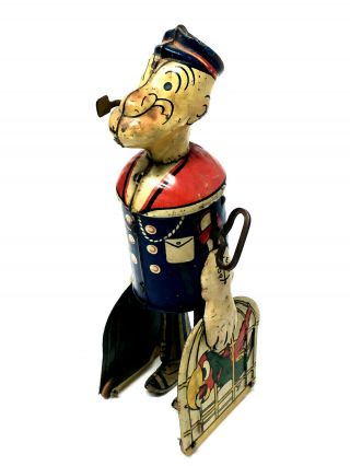 Vintage Marx Popeye Wind - Up With Bird Cages,  Tin Litho