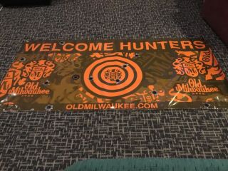 Old Milwaukee Beer Welcome Hunters Hunting Quality Vinyl Banner Sign 3’x 6 