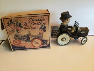 Vintage Marx Charlie Mccarthy Benzine Buggy Wind Up Car With Box