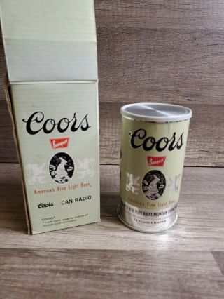 Vintage Coors Can Transistor Radio Adolf Coors Co 4 7/8 " Made In Hong Kong