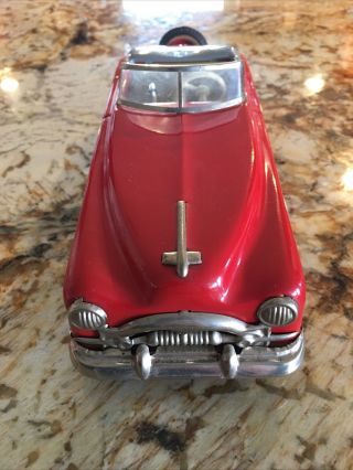 Distler Convertible Red Tin Wind Up Clockwork Toy Car US Zone Germany 2