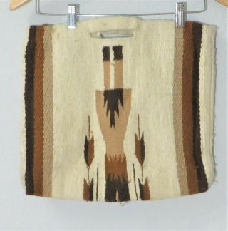 Vintage Navajo Yei Hand Woven Wool Rug HANDBAG 16 