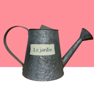 Vintage Antique Galvanized Metal French Syle Watering Can