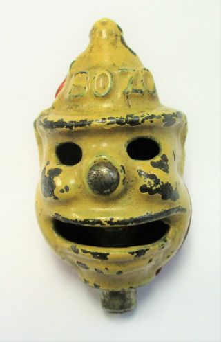 Vintage Cast Iron Bozo The Clown Figural Head Cap Bomb
