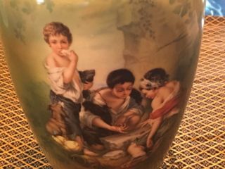 Vintage Royal Wettina Austria Hand Painted Vase “The Melon Eaters” 2