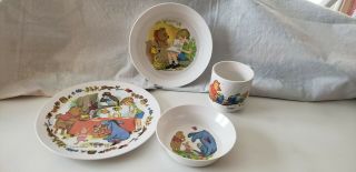 Vintage Disney Winnie The Pooh Oneida Ware Child Plate Bowl Cup Set