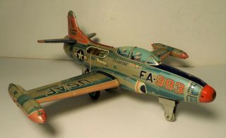 Vintage Yonezawa E.  T.  C.  O.  Plane Usaf Starfire Friction Jet Airplane Fa - 983