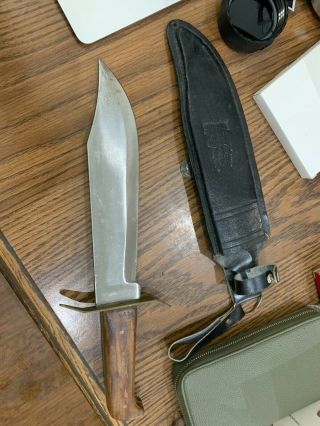 Vintage 10 " Fixed Blade Bowie Knife With Sheath Made In Pakistan