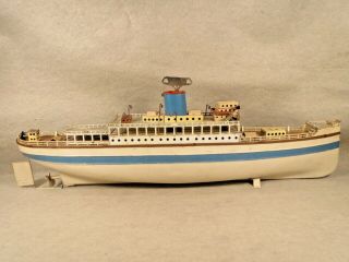 Fleischmann Windup Toy Ocean Liner Cruise Ship,  Paint And Decal