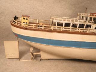 Fleischmann windup toy Ocean Liner cruise ship,  paint and decal 2