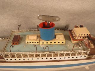 Fleischmann windup toy Ocean Liner cruise ship,  paint and decal 3