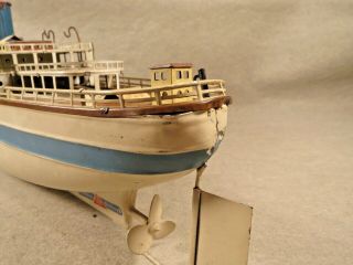 Fleischmann windup toy Ocean Liner cruise ship,  paint and decal 5