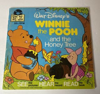 Walt Disney Winnie The Pooh & Honey Tree 33 1/3 Rpm Record Disneyland Read Along