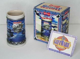 Vintage 1994 Budweiser Salutes The Navy Stein With Box And