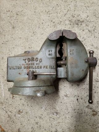 Vintage Wilton " Torco " St40 Swivel Bench Vise 4 " Jaws Collectible