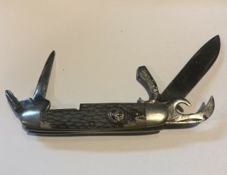 Vintage Boy Scout Pocket Knife Made In Usa 5 Blade Camping 3 3/8” Closed