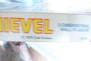 1975 EVEL KNIEVEL 3 - D 26 1/2 LONG WALL PLAQUE MILTON BRADLEY CO. 3