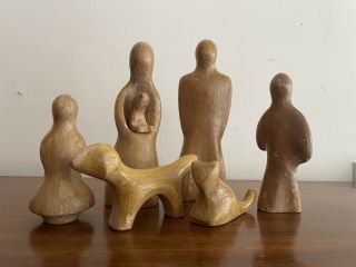 Antonio Vitali Creative Playthings Swiss Carved Wood Toy Play Set Vintage Family