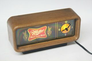 1980 Miller High Life Beer Light Up Clock Bar Sign Vintage