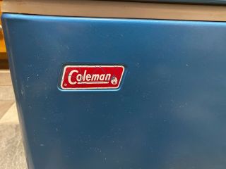 Vintage Coleman Aluminum Cooler Blue Camping Outdoor