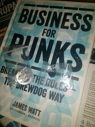Brewdog Merchandise Collectables,  Business For Punks signed,  beer mats,  badges. 2