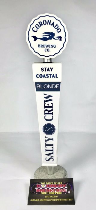 Coronado Brewing Salty Crew Blonde Beer Tap Handle 12.  5” Tall -