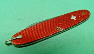 Red Elinox / Victorinox 84mm Sentry / Solo Swiss Army Knife With Bail