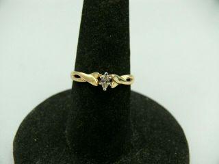 Vintage Estate 14k Yellow Gold Diamond Ladies Engagement Ring Size 8