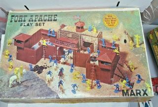 Vintage Marx Fort Apache Playset 3681 Box Instructions
