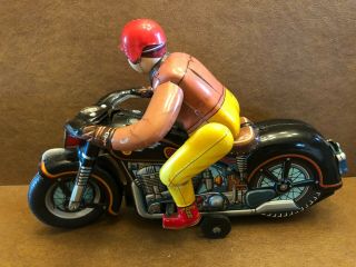 Vintage Modern Toys (japan) Battery Operated Motorcycle With Rider - - Read