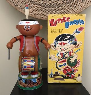 Nomura T.  N.  Little Indian Battery Operated Japanese Tin Toy - It