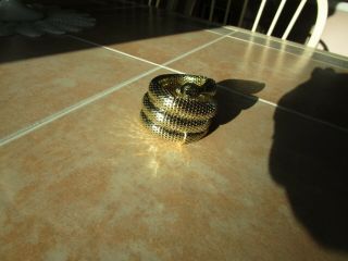 Vintage Snake Coil Bracelet Gold Tone Mesh Whiting & Davis Signed