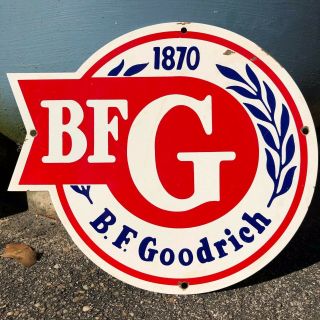 Vintage B.  F.  Goodrich Tires Metal Sign Gas Porcelain Oil
