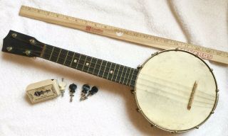 Vintage 4 String Banjo Ukulele Open Back No Name