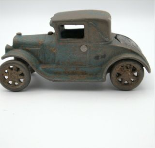 1920 ' s Arcade Cast Iron Model A Coupe with Rumble Seat Toy Car Blue 116R 2