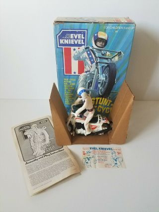Evel Knievel Stunt Cycle By Ideal Toys W/ Box And Instructions - 1973