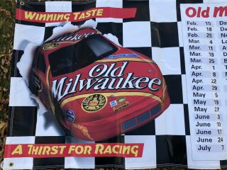 Old Milwaukee Beer NASCAR 2001 Schedule Vinyl banner sign Large Man Cave 2