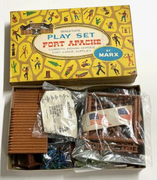 Vintage Marx Miniature Fort Apache Playset Mib - Store Stock.