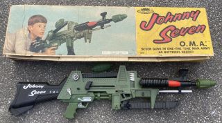 Vintage 1963 Topper Toys Johnny Seven Oma Gun Made In Canada