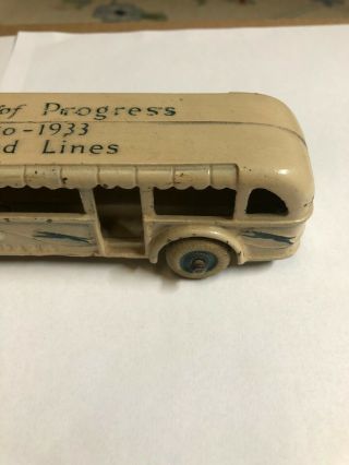 1933 Greyhound lines century of progress cast iron bus Arcade mfg.  co 3