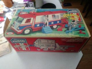 1973 Evel Knievel Scramble Van And Instruction With Acessories