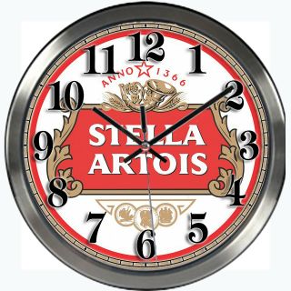 Stella Artois Lager Beer Clock Man Cave Bar