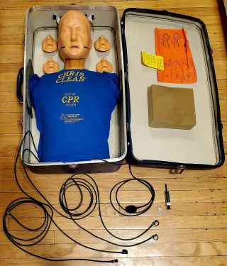 Vintage Chris Ambu Simulator Ii Cpr Manikin With Case And Accessories