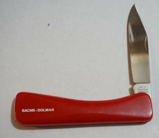 Vintage Sashs Dolmar Chainsaw Red Folding Knife Inox Solingen Germany