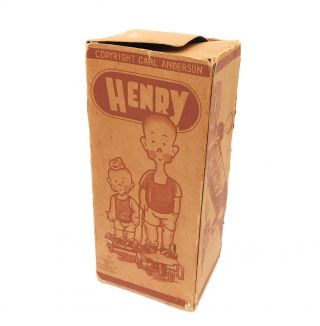 BOX ONLY HENRY & HIS BROTHER CK JAPAN WIND UP CELLULOID TIN TOY 1934 BORGEFELDT 2