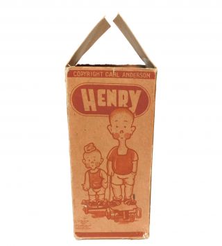 BOX ONLY HENRY & HIS BROTHER CK JAPAN WIND UP CELLULOID TIN TOY 1934 BORGEFELDT 4