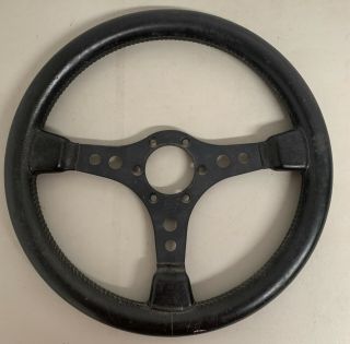 Vintage Raid Steering Wheel Racing Leather Grip 3 Spoke