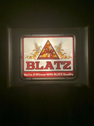 Nos Vintage Blatz Beer Sign 3d Brewing Bar Display Milwaukee Advertising