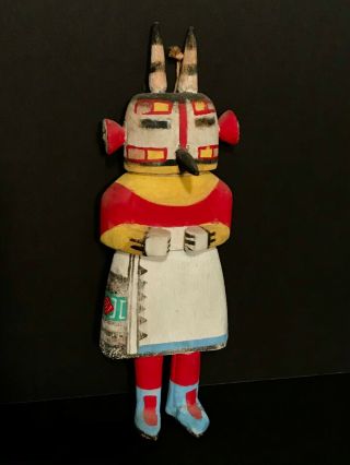 Vintage Hopi Carved Cottonwood Two - Horned Kachina Doll,  Nr