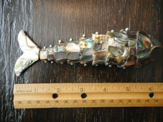 Vintage 1964 Abalone Shell Fish Bottle Opener 6 " From Mexico